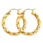 14K YELLOW GOLD TWISTED HOOP EARRING