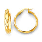 14KT REAL GOLD FANCY HOOP EARRING FOR WOMEN