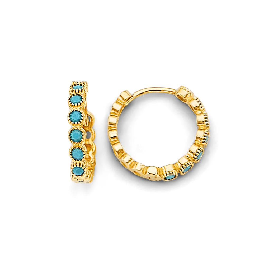 14KT REAL GOLD FANCY HUGGIE EARRING FOR WOMEN