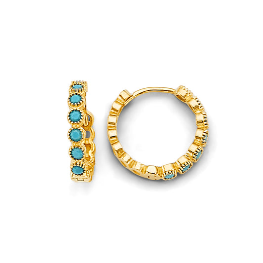 14KT REAL GOLD FANCY HUGGIE EARRING FOR WOMEN