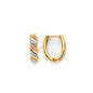 14KT REAL GOLD TRIO COLOR HUGGIE EARRING FOR WOMEN