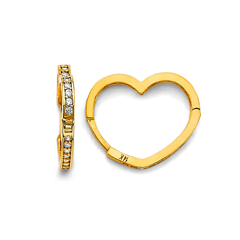14KT REAL GOLD FANCY HUGGIE EARRING FOR WOMEN