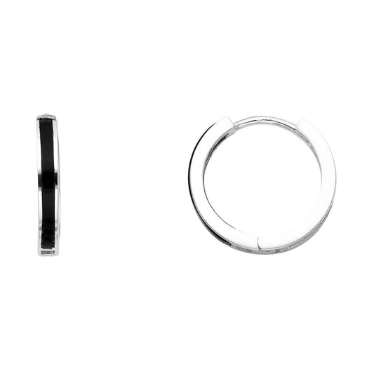 14KT REAL WHITE GOLD MEN HOOP EARRING