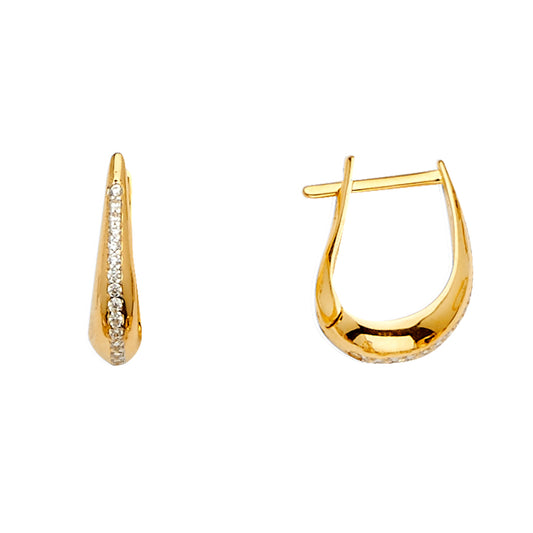 14KT REAL GOLD HUGGIES EARRINGS FOR WOMEN