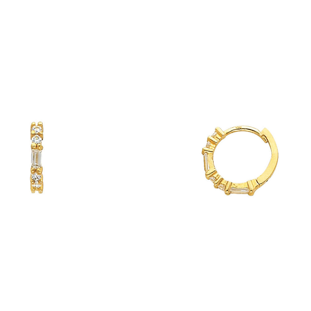 14KT REAL GOLD FANCY HOOPS FOR HER