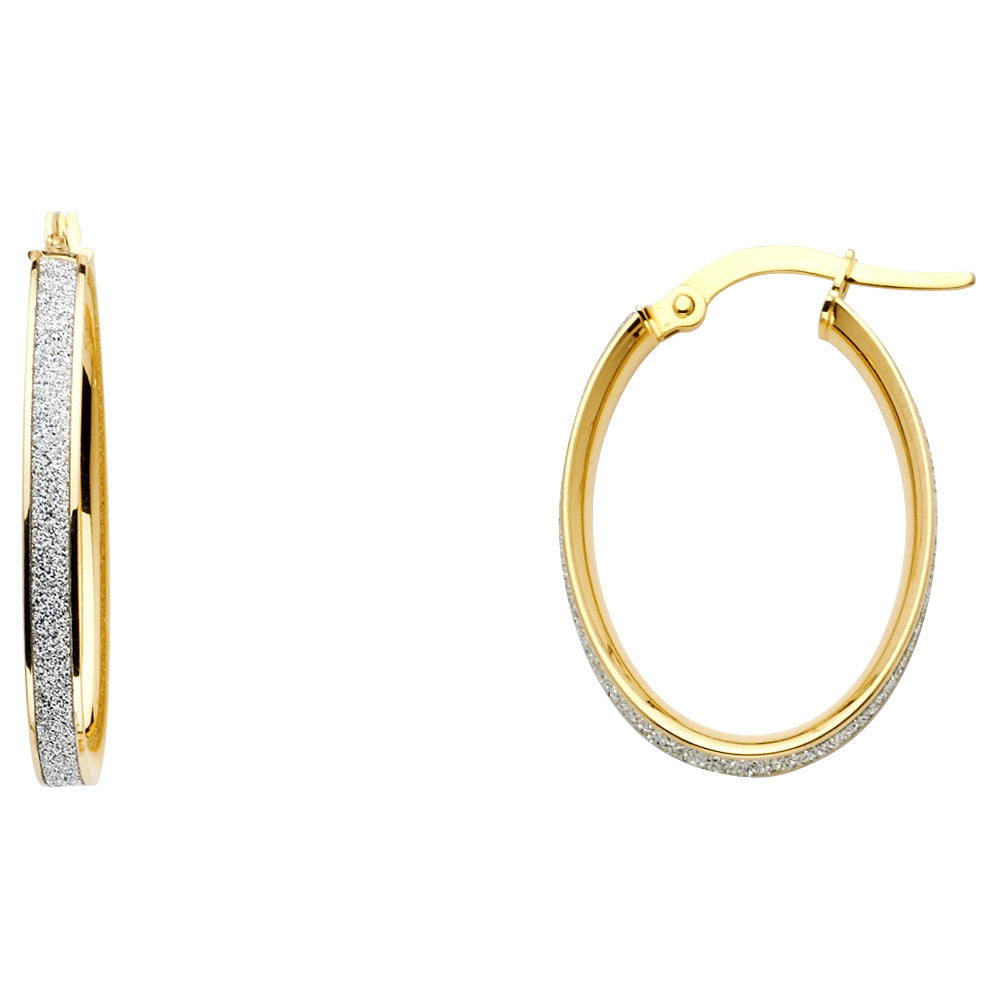 14KT REAL GOLD FANCY HOOPS FOR WOMEN