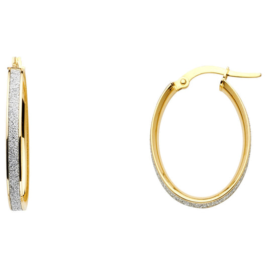 14KT REAL GOLD FANCY HOOPS FOR WOMEN