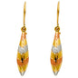14KT REAL GOLD TRICOLOR HANGING EARRINGS