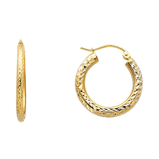 14KT REAL GOLD HOOPS EARRINGS FOR WOMEN