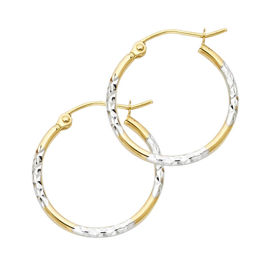 14KT REAL GOLD HOOPS EARRING FOR HER