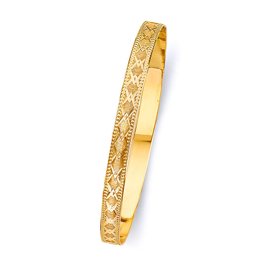 14KT REAL GOLD SOLID BANGLE FOR WOMEN