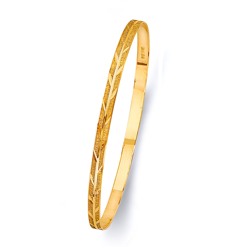 14KT REAL GOLD SOLID BANGLE FOR WOMEN