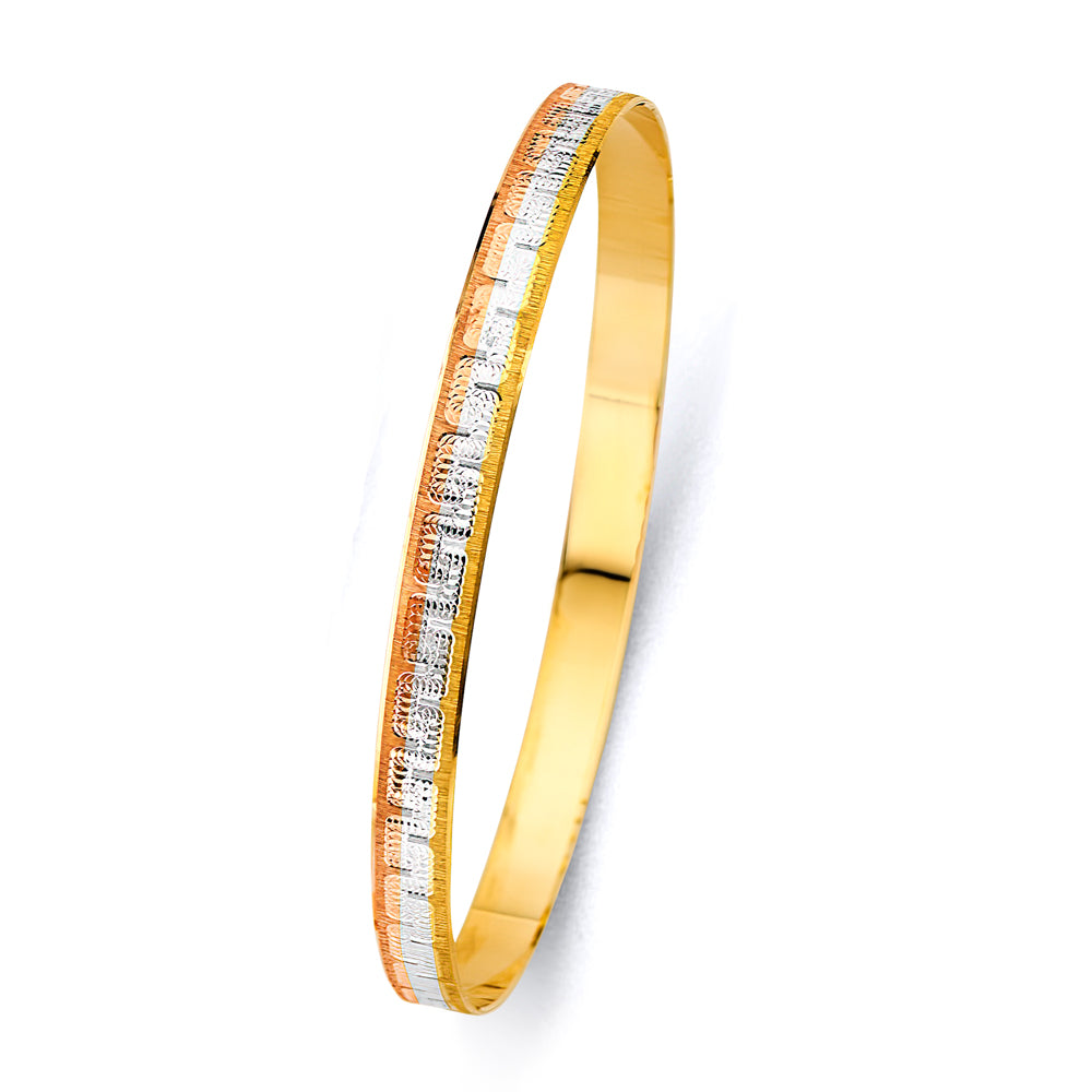 14KT REAL GOLD SOLID BANGLE FOR WOMEN