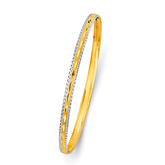 14KT REAL GOLD SOLID BANGLE FOR WOMEN