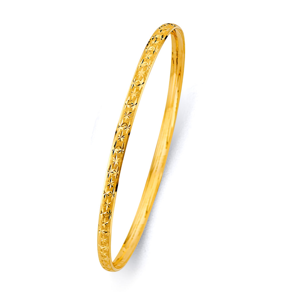 14KT REAL GOLD SOLID BANGLE FOR WOMEN