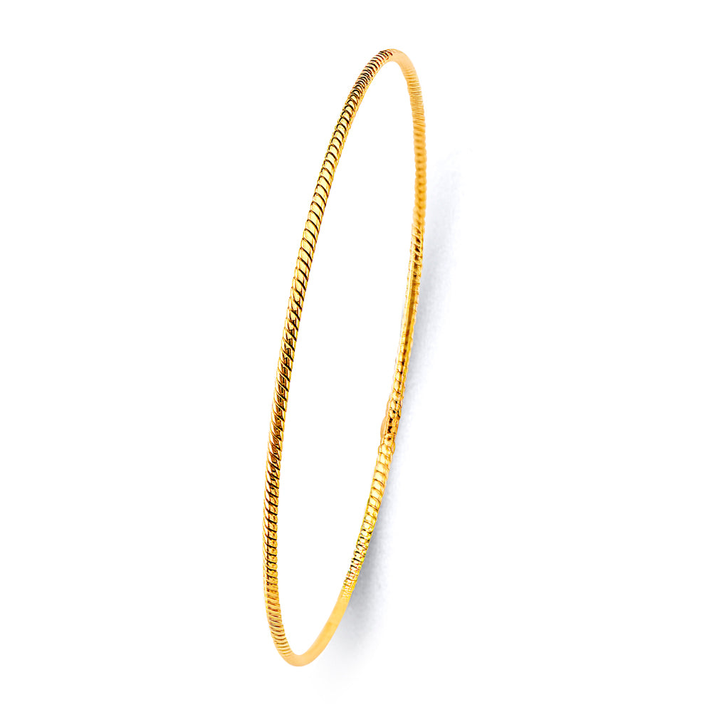 14KT REAL GOLD SOLID BANGLE FOR WOMEN