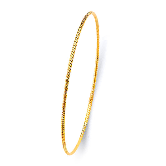 14KT REAL GOLD SOLID BANGLE FOR WOMEN