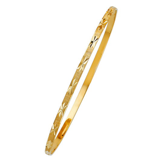 14KT REAL GOLD SOLID BANGLE