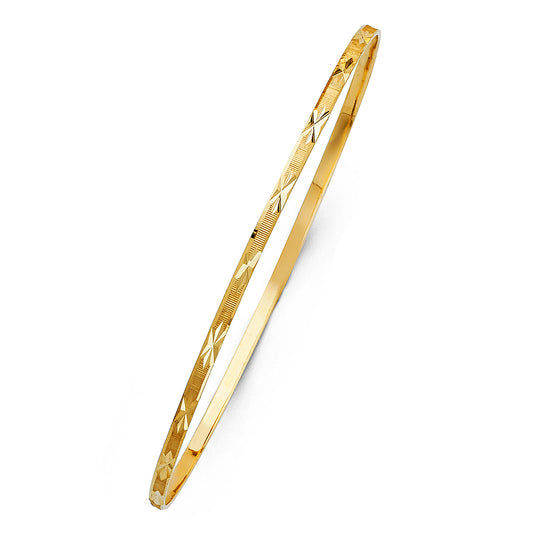 14KT REAL GOLD SOLID BANGLE