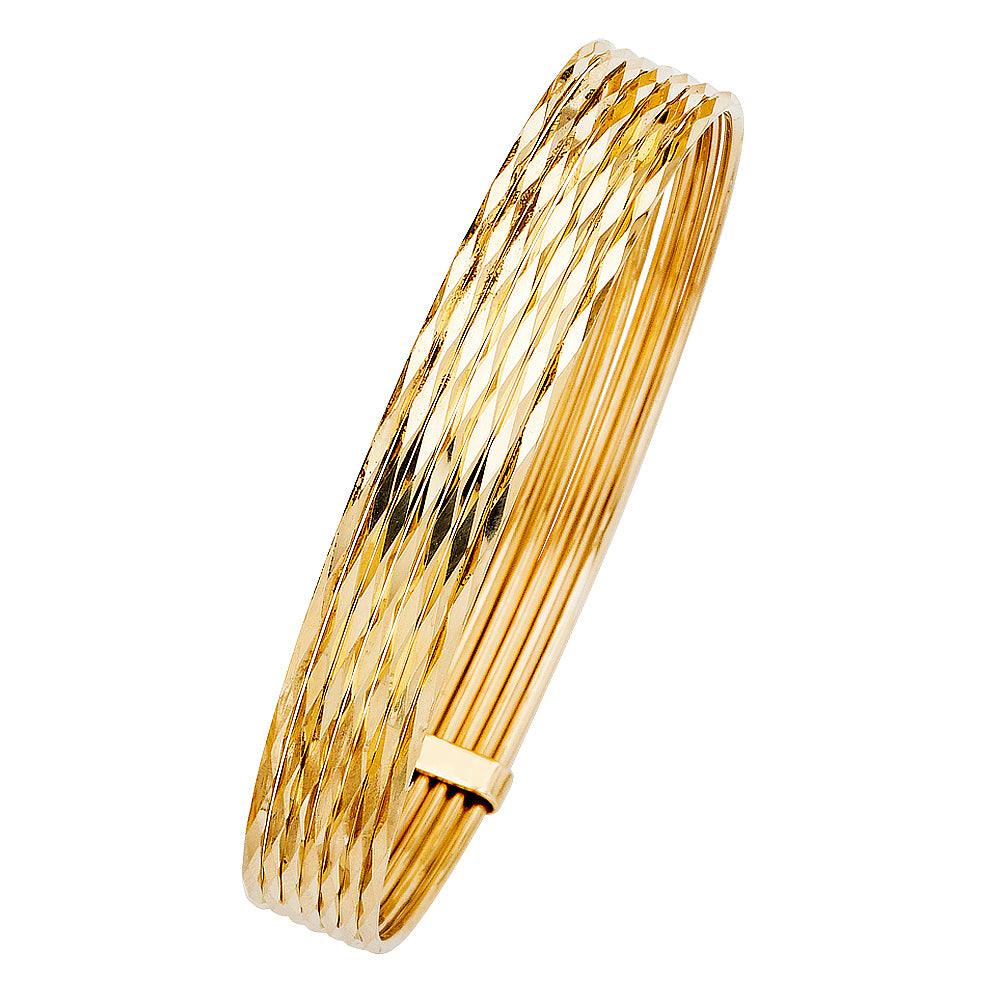 14KT REAL GOLD 7 DAYS BANGLE FOR WOMEN
