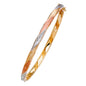 14KT REAL GOLD TRICOLOR FLEXIBLE BANGLE