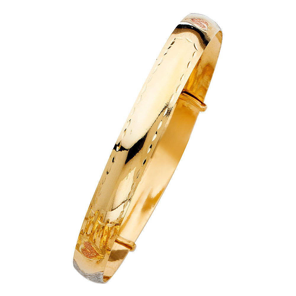 14KT REAL GOLD TRICOLOR BANGLE FOR WOMEN
