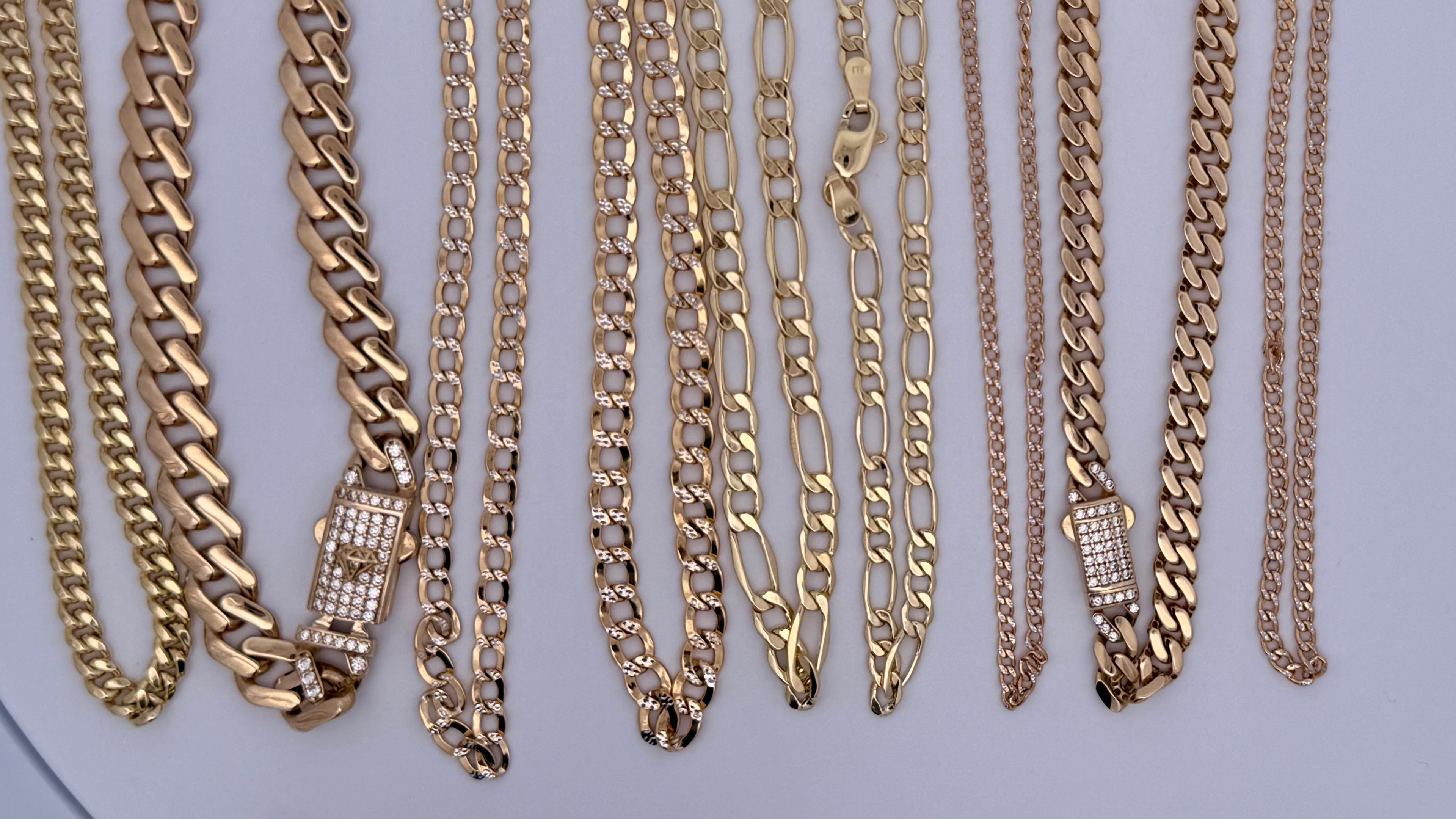 Gold chains with number of options