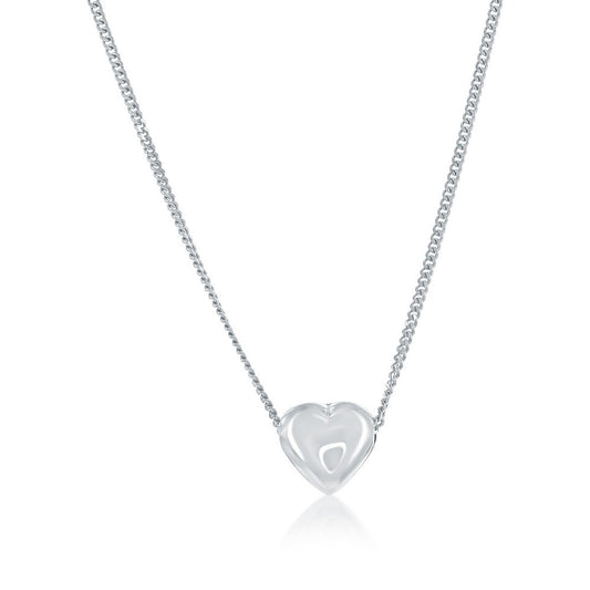 STERLING SILVER, HEART SLIDE NECKLACE