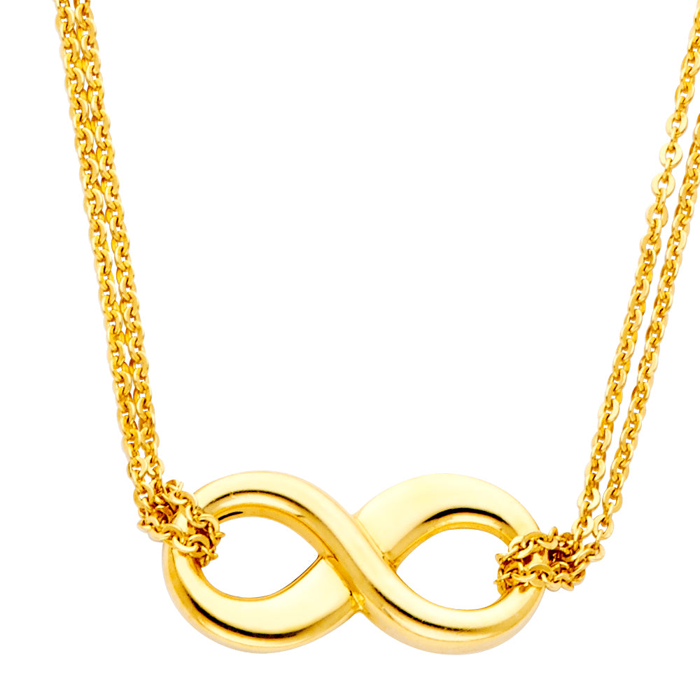 14KT REAL GOLD INFINITE NECKLACE FOR WOMEN