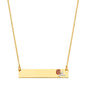 14KT REAL GOLD ID PLATE NECKLACE WITH ROSE FOR WOMEN