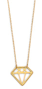 14KT REAL GOLD DIAMOND SIGN NECKLACE FOR WOMEN