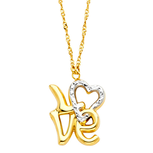 14KT REAL GOLD LOVE NECKACE
