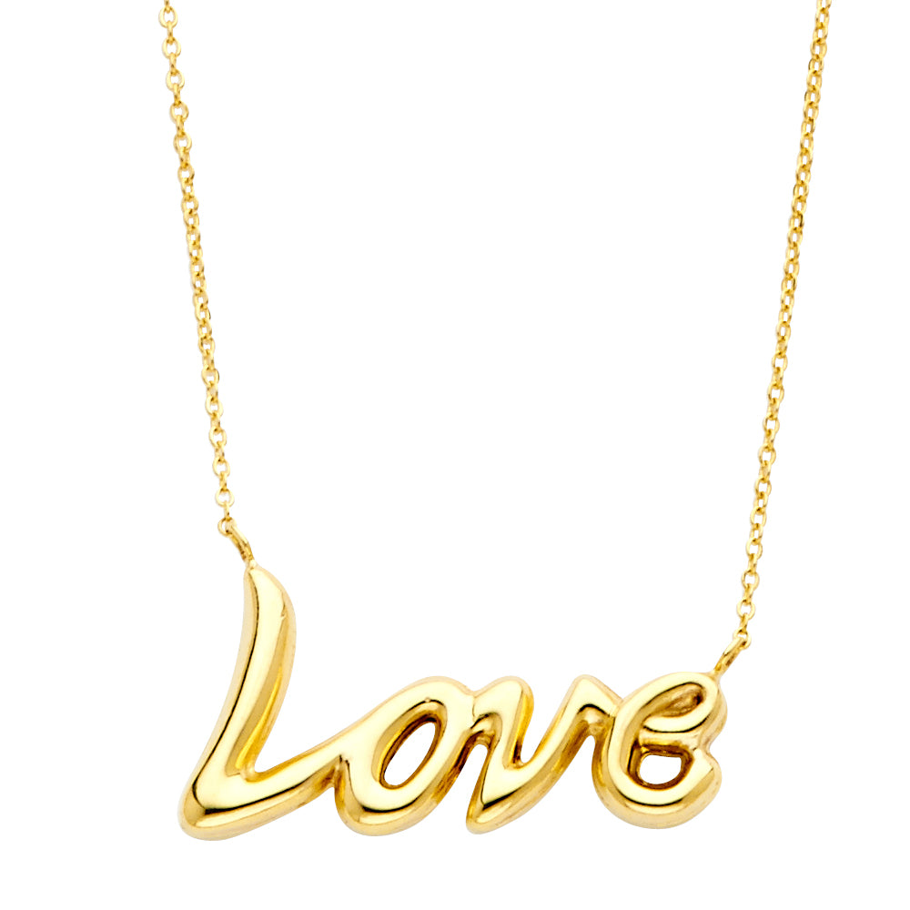 14KT REAL GOLD LOVE NECKLACE FOR WOMEN