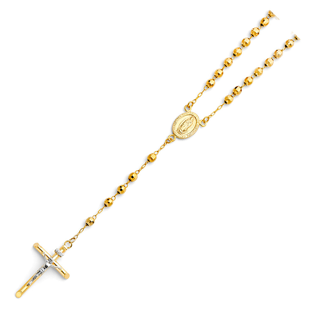 14KT REAL GOLD ROSARY NECKLACE