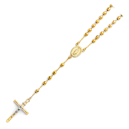 14KT REAL GOLD ROSARY NECKLACE