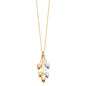 14KT REAL GOLD LEAVES NECKLACE TRIO COLOR
