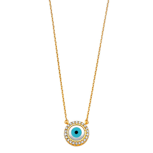 14KT REAL GOLD EYE NECKLACE FOR WOMEN