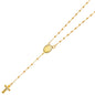 14KT REAL GOLD ROSARY NECKLACE UNISEX