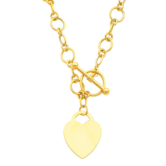 14KT REAL GOLD HEART NECKLACE FOR WOMEN