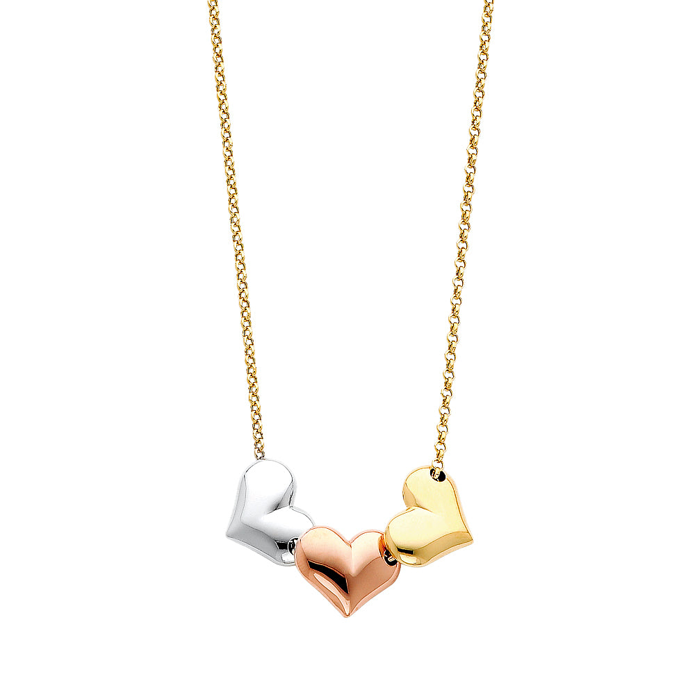 14KT REAL GOLD TRIO COLOR NECKLACE