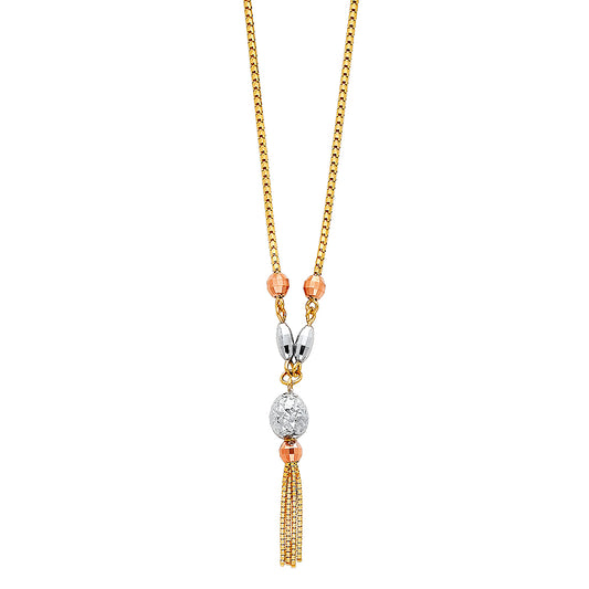 14KT REAL GOLD TRICOLOR NECKLACE