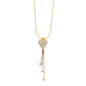 14KT REAL GOLD HEART NECKLACE TRIO COLOR