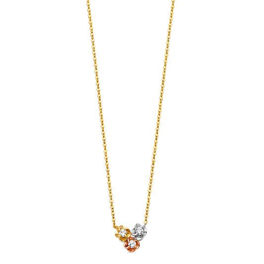 14KT REAL GOLD FLOWER NECKLACE