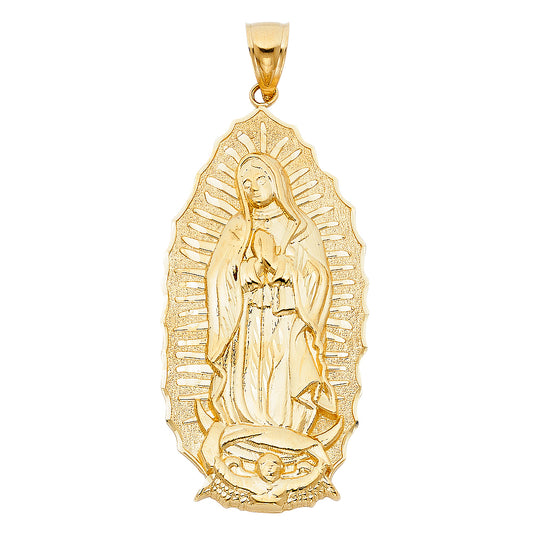 14KT REAL GOLD VIRGIN MARY PENDANT