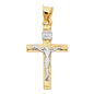 14kt Real Gold Crucifix With White Gold