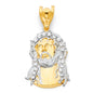 14KT REAL GOLD TWO-TONE JESUS FACE PENDANT