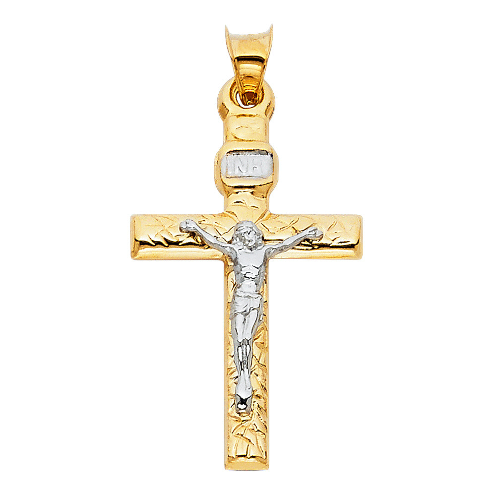 14kt Real Gold Crucifix With White Gold