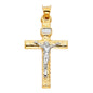 14kt Real Gold Crucifix With White Gold