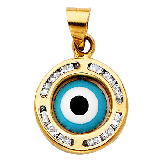 14KT REAL GOLD EVIL EYE PENDANT