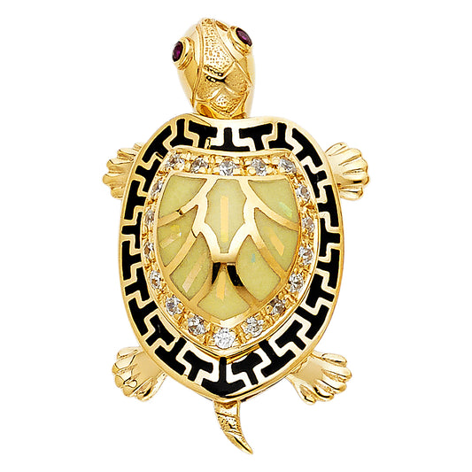 14KT REAL GOLD TURTLE PENDANT